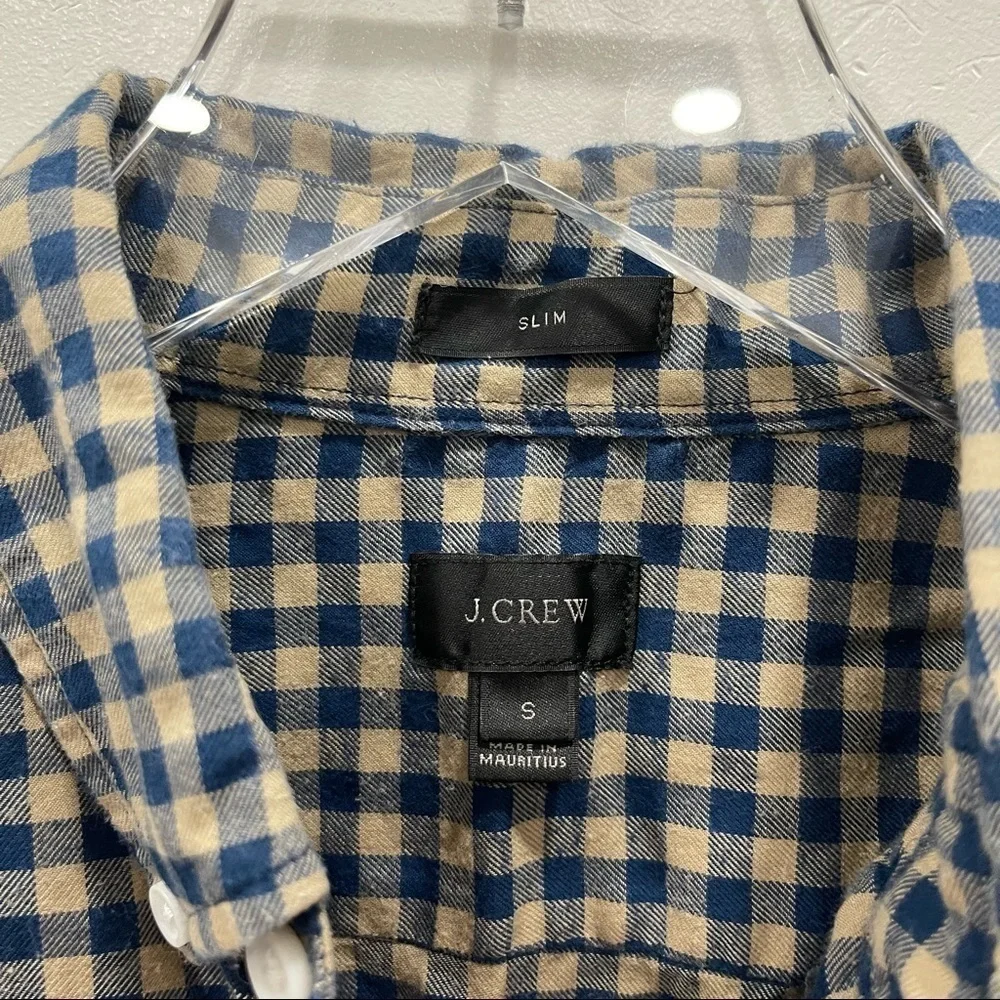 J. Crew Slim Long Sleeve Cotton Check Shirt Button Up